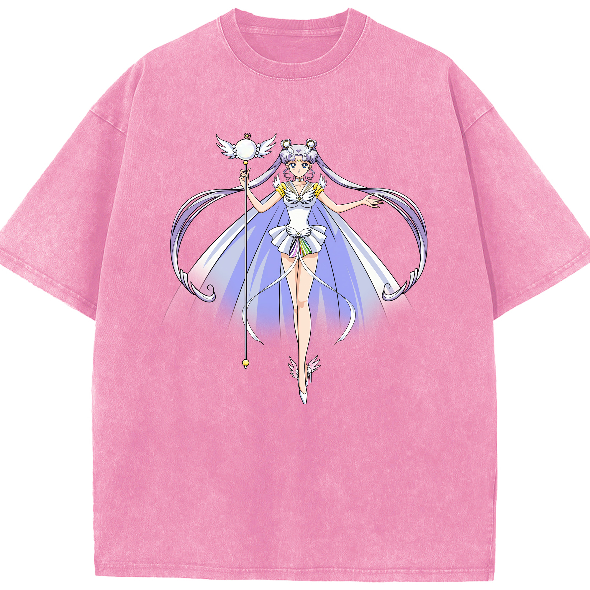 （画像用） 美少女戦士セーラームーン 月野 うさぎ つきの うさぎ Sailor Moon Tsukino Usagi 綿100% ヴィンテージ風 半袖Tシャツ（フロントプリント）